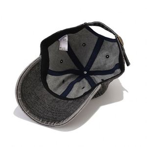 Casquette de baseball en jean délavé en coton uni, personnalisable et vierge - Product Image 5