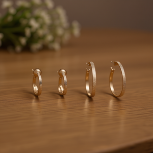 Orecchini a cerchio placcati in oro rosa per donna, stile classico, gioielli in lega di zinco, diametro interno 5 mm E1331 - Product Image 2