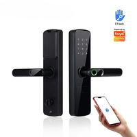 Cerradura de Puerta Inteligente Semiautomática con WIFI, Control por Aplicación Tuya Ttlock, Huella Dactilar Biométrica, Teclado Digital Electrónico con Pantalla Táctil