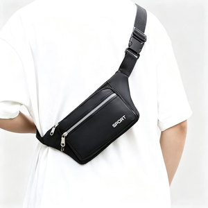 Men's Fanny Pack Nylon Waterproof Crossbody Bag Sport Letter Pattern Gray Lake Blue Dark Blue Red Purple Black - Product Image 2