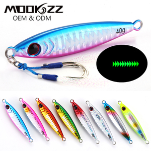 묵즈 20g-100g 메탈 지그 루어 3D 홀로그램 레이저 스킨 느린 침강 바닷물 낚시 미끼 참치 농어 버티컬 지깅용 - Product Image 1