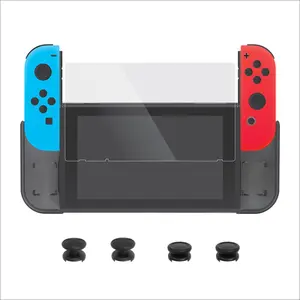 Protective Accessory Kit for Nintendo Switch, Case and Tempered Glass Screen Protector Thumstick Cover for Switch