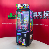 Machine de jeu d'arcade à monnayeur Block Clash Single Station avec écran LCD et lumières LED RGB pour salle de jeux