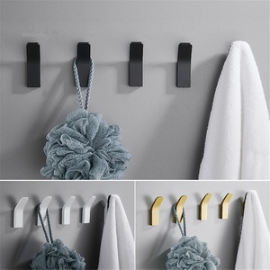 Punch-free Black Coat <b>Hook</b> Iron White Clothes <b>Hook</b> Wall-mounted Kitchen Towel Hanger Bathroom Single Modern Flexible Reusable - Product Image 5