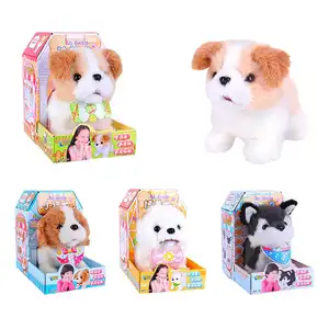 Elétrico Soft Plush Dog Pet Doll Brinquedos De Animal De Pelúcia Simulação De Pelúcia Interativa Pequeno Pet Com Brinquedos De Som Para Crianças