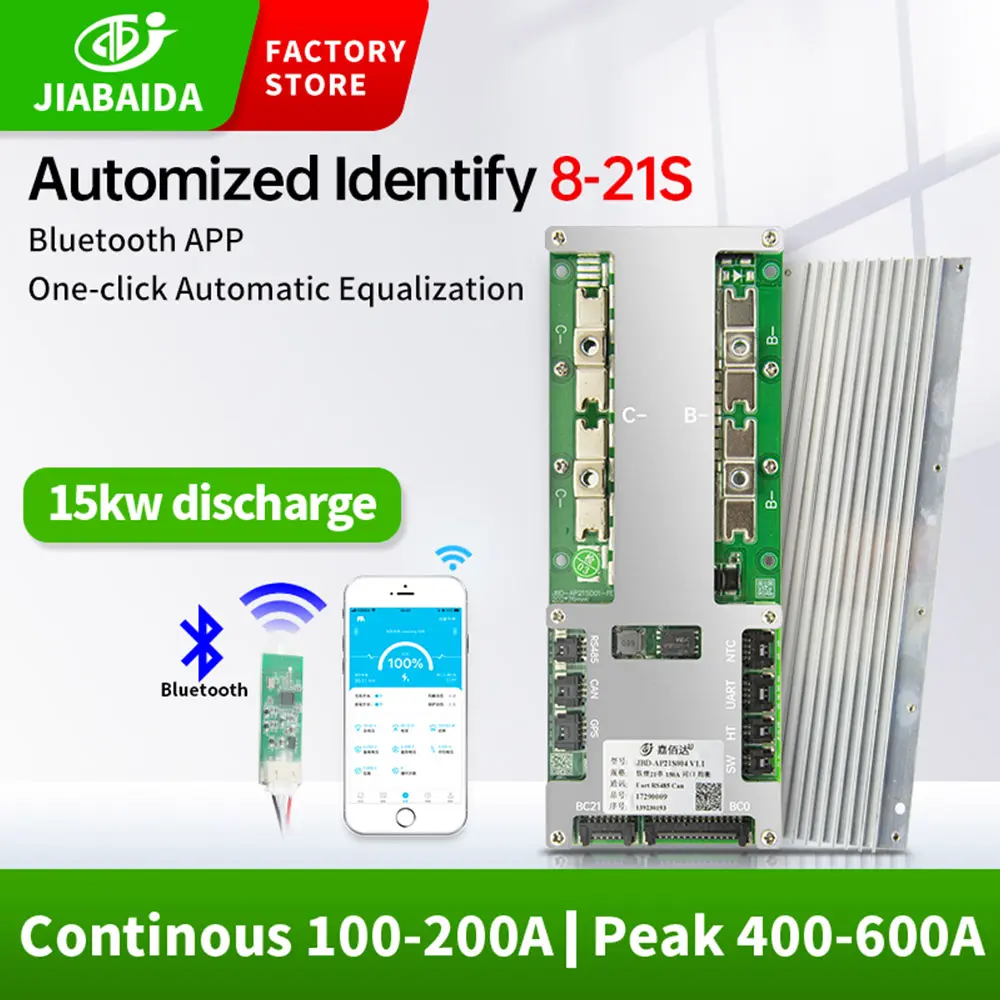 JBD 8S-21S Batterie managements ystem 8S 24V 16S 48V 20S 60V LiFePO4 BMS Li-Ionen BMS 80A 100A 120A 150A 200A mit UART RS485 CAN