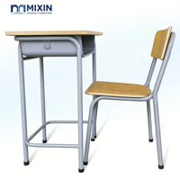 Ensemble bureau et chaise en contreplaqué pour écolier, avec structure métallique, pour salle de classe primaire, salon, mobilier d'étude, tables d'apprentissage
