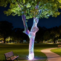Filet LED en Fiber optique imperméable pour l'extérieur, lampe d'arbre, arbre de vie, éclairage de paysage, décorations de vacances, rvb, couleur, lumière de jardin