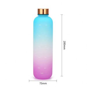 Bouteille d'eau en plastique sans BPA grande capacité personnalisée avec logo, vente en gros d'usine, gourde de fitness et cyclisme avec marqueur de temps - Product Image 4