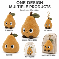 Peluche Poire Personnalisée en Coton PP Ultra Doux, Vente Directe Usine, Anti-Stress, Anniversaire, OEM/ODM pour Marques à Marque Blanche