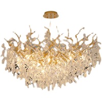 Lustre rond en cristal et aluminium de luxe PM, lampe suspendue moderne pour restaurant, salon, chambre, décoration en forme de goutte de pluie en verre