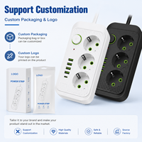 Multiprise industrielle personnalisée avec prise EU 3/4/5/6 prises et 4/6 ports USB, rallonge multi-prises, coque ignifuge