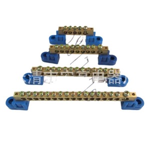 Bloc de terminaison de terre à 10 trous, barre omnibus en cuivre bleu pour la connexion du fil neutre à la terre - Product Image 3
