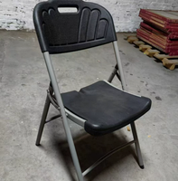 Chaise pliante en plastique HDPE avec cadre en acier, impression de logo personnalisable, chaise de banquet, chaise de mariage en plein air, location pour événements, jardin, lieu de réception