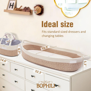 2024 Products Baby Changing <strong>Basket</strong> <strong>Set</strong> Matching Diaper Caddy,Foam Changing Pad &amp;Water Repellent <strong>Cover</strong>,Cotton Rope <strong>Moses</strong> <strong>Baskets</strong> - Product Image 3