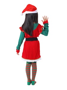 Girls Christmas Party Performance Costume <strong>Sweet</strong> <strong>Elf</strong> &amp; Santa Claus Cosplay Fancy Dress for Kids of All Ages