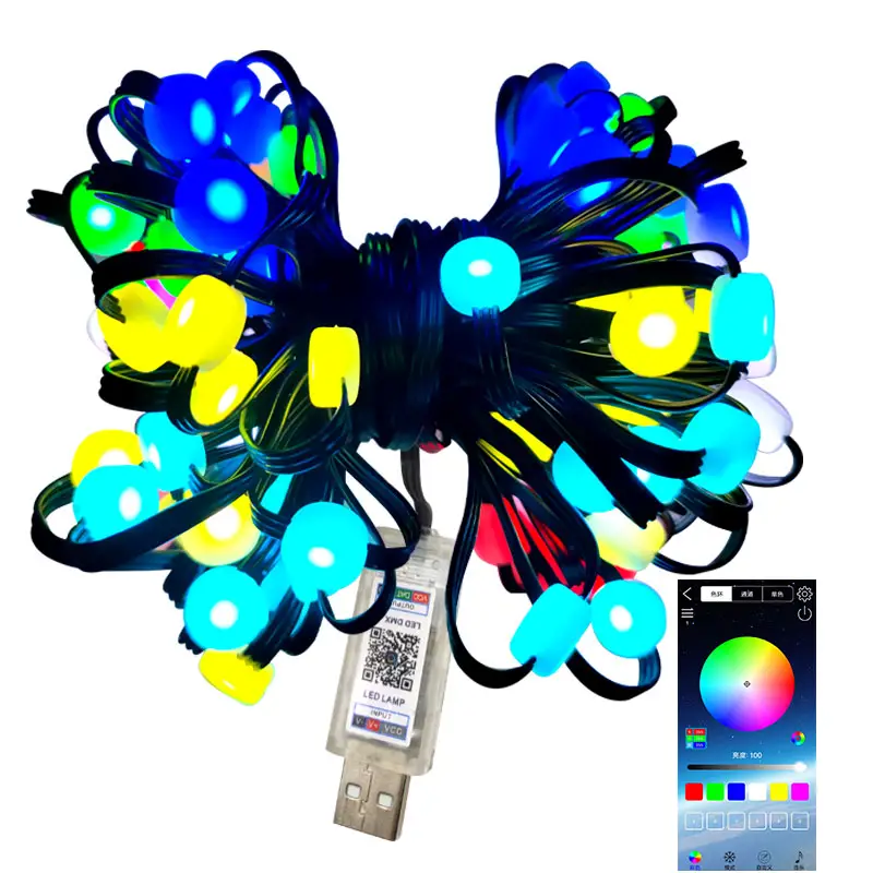 RGB Drei-Draht-Punkt-Steuerung Magische Farbe Kupferdraht licht Runde RGB Bunte 5V Kupferdraht leuchte USB-Dekoration Lichterketten