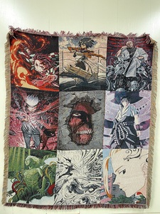 Các Nhà Sản Xuất Phim Hoạt Hình Tấm Thảm Quần Áo Vải Tấm Thảm Tay Áo Tùy Chỉnh Jacquard Dệt Chăn - Product Image 3