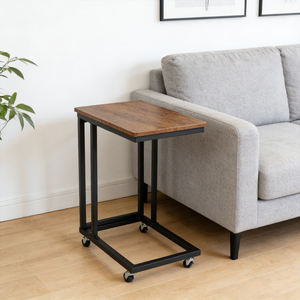 <span class=keywords><strong>Table</strong></span> d'appoint moderne de style nordique personnalisée, <span class=keywords><strong>plateau</strong></span> en bois, <span class=keywords><strong>table</strong></span> à roulettes en métal pour salon et chambre à coucher - Product Image 3