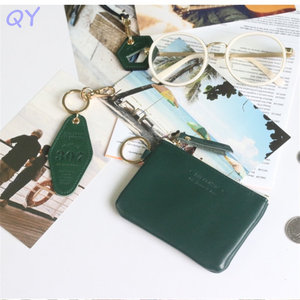 QY Custom PU Leather Keychain Vintage Hotel <b>Key</b> Tag Laser Engraved <b>Key</b> <b>Ring</b> <b>Bag</b> <b>Key</b> Cover Gift - Product Image 3