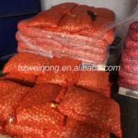 Heetverkopende HDPE netzakken, ademend Raschel-mesh, 1mm maaswijdte, meerkleurig, aanpasbaar voor knoflook, uien, aardappelen, fruit