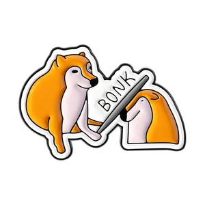 Broches de Metal con Diseño de Perro Shiba Inu <span class=keywords><strong>BONK</strong></span> Beat Amarillo, Pin de Solapa, Joyería Divertida para Regalo, Venta al Por Mayor - Product Image 6