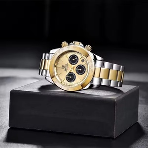 Reloj Deportivo de Cuarzo Cronógrafo de Lujo para Hombre, Logotipo Personalizado, 5 Bar, Multifuncional, Resistente al Agua, Acero Inoxidable, Correa de Cuero, Moderno - Product Image 3