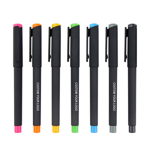 Pena Gel Matte hitam dengan Logo yang dapat disesuaikan pena Gel 0.5mm kelas atas untuk kantor bisnis siswa menulis grosir - Product Image 2