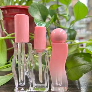 Spot 2,5 ml Transparente Wave Pink Cover Tubo de brillo de labios Tubos de brillo de labios personalizados Tubos de brillo de labios rosa - Product Image 2