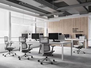 <span class=keywords><strong>Sedia</strong></span> da Ufficio Direzionale Ergonomica Moderna con Schienale Alto in Tessuto Mesh, <span class=keywords><strong>Altezza</strong></span> Regolabile e Rotazione, Prezzo di Fabbrica - Product Image 4