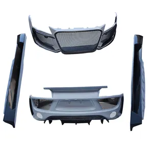 Facelift car front bear full bumper rear diffuser FRP wide body kit Grille set for Audi R8 2008-2016 to Regula style bodykit