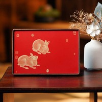 Accessoires pour la maison, la décoration intérieure et les ornements de bureau : Objets en laiton et bois massif, style chinois, forme rectangulaire, motif animalier