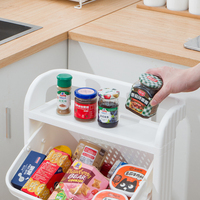 Étagère de rangement pour cuisine de légumes Chariot de rangement pour cuisine Étagères en plastique Étagères de rangement pour fruits avec roues