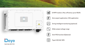 SUN-135K-G01P3-EU-AM8 deye 135kw อินเวอร์เตอร์ออนกริดอินเวอร์เตอร์สามเฟส380V 8 MPPT เหมาะสำหรับโซลูชันพลังงานแสงอาทิตย์ - Product Image 3