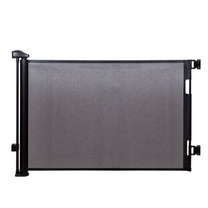 Barrière de sécurité rétractable noire pour bébé, protection de porte et d'escalier en maille, clôture extensible pour bébé, pour intérieur et extérieur - Product Image 1