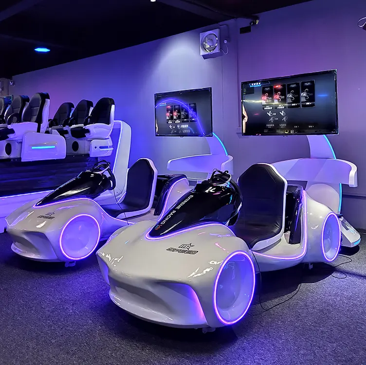 LEKE Franchise Metaverse Kids Virtual Reality Car Racing 9D VR Theme Park Driving Simulator Equipment
