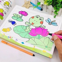 Livre de coloriage éducatif OEM de haute qualité pour enfants, ensemble de livres de coloriage à couverture souple avec autocollants animaux