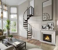 Escalier en colimaçon moderne et élégant en acier inoxydable blanc pour hôtel, respectueux de l'environnement