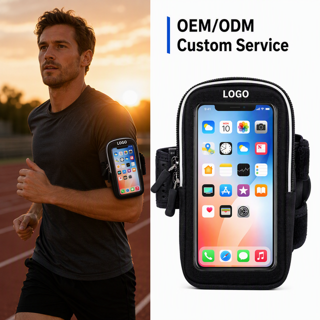 OEM Custom Logo Waterproof Sports Running Armband Touch Screen Reflective Phone Holder Arm Bag for Jogging Gym Workout