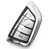 Coque de clé télécommande intelligente argentée à 4 boutons pour M Color Stripe, avec lame de clé de rechange, prix de gros