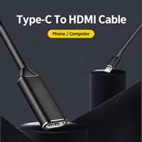 Typ-C-zu-Adapter 4K-Videokonverter mit Aluminiumgehäuse und kurzem Kabel für den Einsatz mit externen Monitoren am Laptop