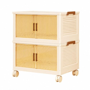 Household Snack Storage Cabinets Free of Installation Clothes Folding Closet Multi-layer <b>Plastic</b> Storage Cabinets - Product Image 1