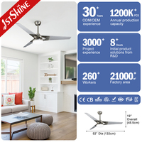 Ventilateur de plafond 1stshine moderne et élégant avec commande vocale, moteur silencieux, design raffiné, télécommande et éclairage LED intégré, robuste