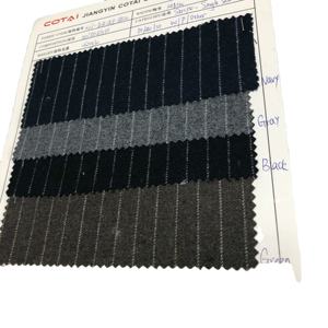 280 gsm 50% wol enkelzijdig flanellen melton wollen stof 1cm witte streep op voorraad 420g/<span class=keywords><strong>m</strong></span> in de aanbieding fabriekslevering - Product Image 4