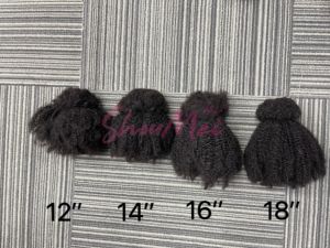 Extensions de Cheveux Bouclés Crépus Afro <span class=keywords><strong>Lock</strong></span>, Cheveux Humains à Tresser 4B 4C, Vrac Brésilien pour Tresses Crochetées Noir Naturel - Product Image 4