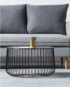 Disen Indoor Black Coffee <b>Table</b> <b>Small</b> Steel Wire <b>Round</b> Cage Coffee <b>Table</b> Metal Wire Coffee <b>Table</b> - Product Image 5