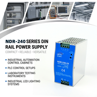 Alimentation sur rail DIN 240W 24V 10A à sortie unique, commutée AC 90-264V, PFC actif, compacte, pour automatisation industrielle LEYU NDR-240 2