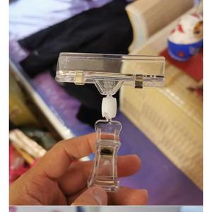 Grampo claro do PNF para o suporte dobrado do sinal do grampo plástico do supermercado - Product Image 1