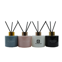Bouteille en verre vide de luxe pour diffuseur à bâtonnets d'aromathérapie, couleur personnalisée, 50ml, 100ml, 150ml, 200ml, noir, ambre, transparent, blanc