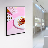 Panneau de menu LED A1 avec cadre en aluminium, plusieurs tailles, boîte rectangulaire mince et légère, matériau en verre trempé pour la publicité - Affiche de menu